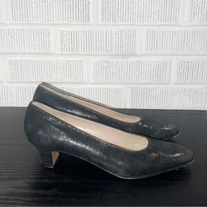 SALVATORE FERRAGAMO Suede Black Pump Heels